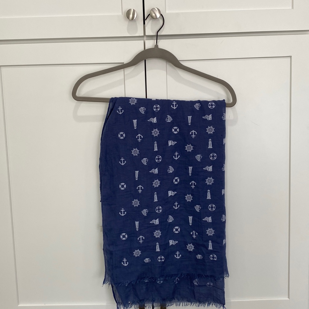 Scarf Blue And White Nautical